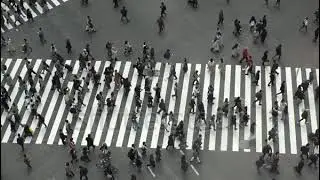 Slow motion people walking
