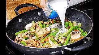 Heathy Curried Asparagus & Mushrooms #curry #currylover #vegetablecurry