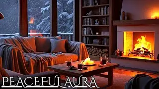 Cozy Winter Night Ambience ❄️🔥 | Fireplace & Snowfall | Deep Sleep & Relaxation