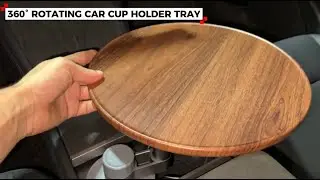 360&deg; Rotating Car Cup Holder Table &ndash; Portable Car Desk & Snack Tray for F150, Model 3/Y