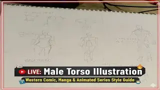 Male Torso Drawing Guides (different styles)| Manga , Western comic, Games and Animated movies