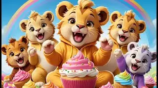 🦁 Five Little Lions in Candyland 🍬🎶 | Fun Counting & Learning Song for Toddlers