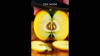 Perfect Organic Yellow Apple Cuts ASMR 🍎💛🌿🔪 | Crisp Knife Sounds