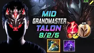 GrandMaster Talon MID vs Kayle - 천상계 장인 미드 탈론 템트리 룬 자발 감전 タロン Талон 刀锋之影 塔隆 - LOL KR 11.15