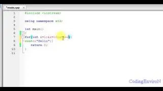 Codingenviron c++ for loop