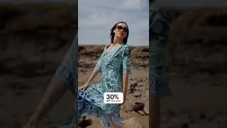 Turn heads at the shore with this glamorous printed Kaftan