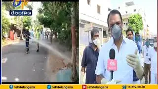 GHMC Teams Spray Disinfectant on Roads & Sanitation Work Continues | in Vanasthalipuram