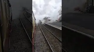 BR black standard 4 tank 80080 departing from swonick station on passenger train