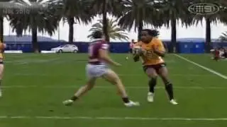 Lote Tuqiri bashes over for the Wests Tigers