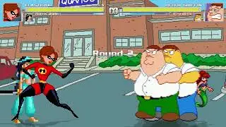 AN Mugen Request #1322: Elastigirl, Princess Jasmine, Ariel VS Peter Griffin X3