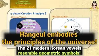 11/22, The Principles Universe: 2. Hangeul creation principle 3) Vowel Creation Principle 6