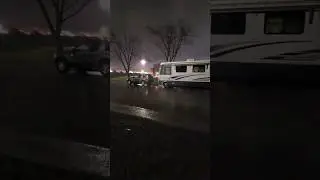 Lightning over Toronto Pearson Airport! Wet cold damp week in Mississauga. #rvlife #storm