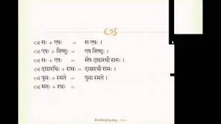 Visarga Sandhi Prakaranam, Class #1