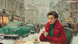 Cozy 1950's Coffee Shop Christmas ☕ Oldies Classic Christmas Songs 🎄 Warm Male Vocals, Romantic Jazz