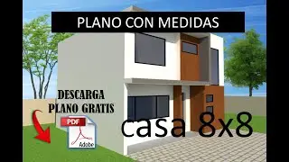 plano gratis | Proyecto Casa de 8x8 metros DESCARGA plano GRATIS