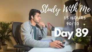 17 Hour Live Study With Me|Medical Student|90/10 Pomodoro 🍅| Crackling Fire Sounds🔥|Day 89