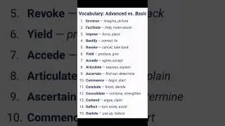Vocabulary: Advanced Vs Basic ✨ #learning #reading #english #vocabulary #pronunciation #shorts