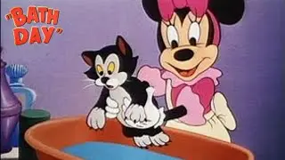 Bath Day 1946 Disney Figaro Cartoon Short Film | Minnie Mouse | Animation Review