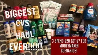 3 Moneymaker Spend $20 Get $7 Scenarios! BIGGEST CVS HAUL EVER!!!