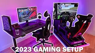 My Gaming Room Setup Tour 2023 | Desk + SIM Racing