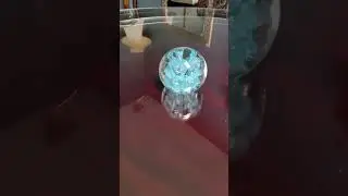 vintage clear and blue Glass paper weight
