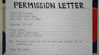 How To Write A Permission Letter Step by Step Guide | Writing Practices