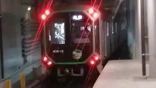 大阪メトロ中央線400系夢洲ヘッドマーク長田行き夢洲駅発車