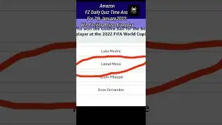 Amazon FZ Daily Quiz Time Answer Today 7th January,2023: Win Exciting Prizes Everyday | All the Best
