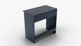 Contemporary Study Desk with Full Wooden Support Low-poly 3D model