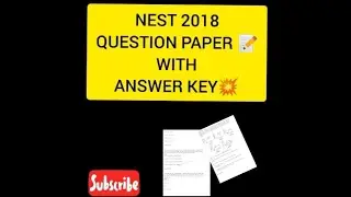 NEST 2018 Question paper 📝 with Answer key 💥◾
