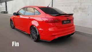 Race red Ford Focus ST sedan by @ss_tuning