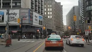 Driving Downtown Toronto Main Streets- College Street Ontario Canada
