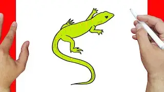 Como Dibujar un LAGARTO - Dibujos con la letra L paso a paso y muy Fácil