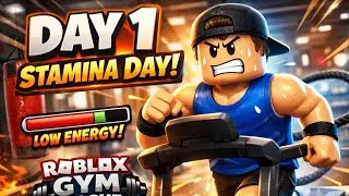 7 days body building challenge | (Day 1) Stamina make 150.1k goal gym league|#roblox #1million #gym 