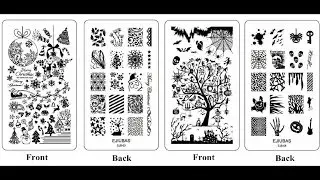 Ejiubas Double-sided Stamping Plates 3-4 Swatches
