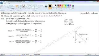 find values of trigonometric ratios sinC,cosC,tanC,sinA,cosA,tanA