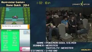 [Twitch VOD] Pokemon Soul Silver Speedrun - Live at AGDQ 2014