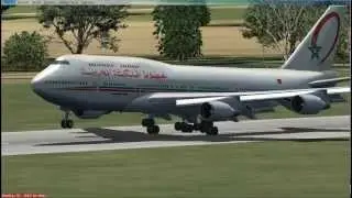 RAM Boeing 747-400 landing at Fès-Saiss Airport FSX