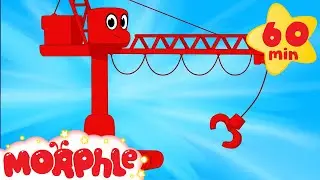 My Red Crane  (+1 hour Morphle kids videos compilation with cars, trucks, bus etc)