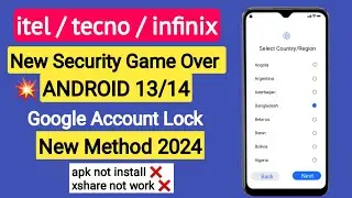 All itel / tecno / infinix frp letest security | xshare / apk not install itel frp bypass without pc