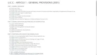 The Uniform Commercial Code (U.C.C.) ARTICLE 1 / General Provisions | Full Readthrough