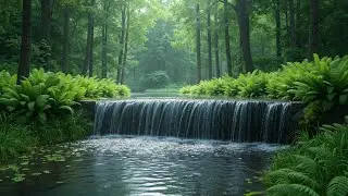 Tranquil Forest Waterfall Sounds ~ Birdsong & Gentle Water for Deep Sleep