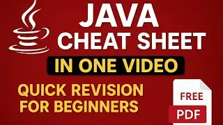 🚀 Java Cheat Sheet in One Video | Quick Revision for Beginners (Free PDF) 📄🔥