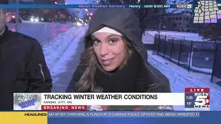 Kansas City drivers report icy slick driving conditions