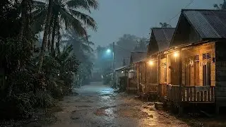 Rainy Night in a Quiet Javanese Village | Peaceful Tropical Sleep Ambience