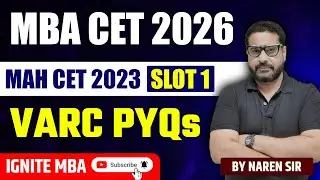 MBA CET 2026 | CET 2023 VARC Slot 1 PYQs Analysis | VARC Quetions Analysis | MH MBA CET 2025 - 2026