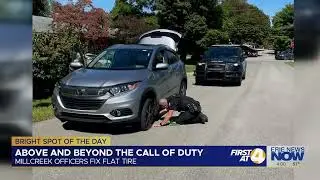 Blue Couch Bright Spot of The Day: Millcreek Officers Fix Flat Tire