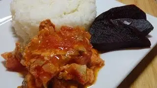 Salmon In A Simple Tomato Sauce With Sliced Beets.