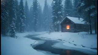 Heavy Blizzard at Warm Cabin & Hot Spring Sounds for Deep Sleep 4K [Instant Insomnia Cure]