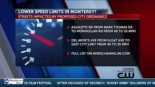 Monterey City Council approves first reading to lower speed limits on multiple streets